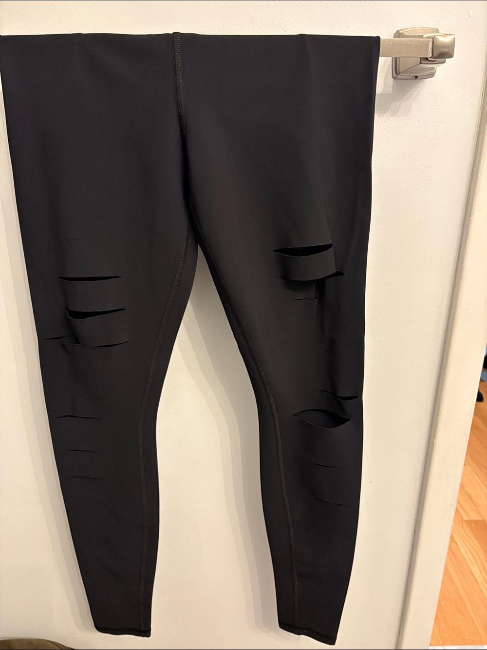 ALO Yoga Black Distressed Leggings